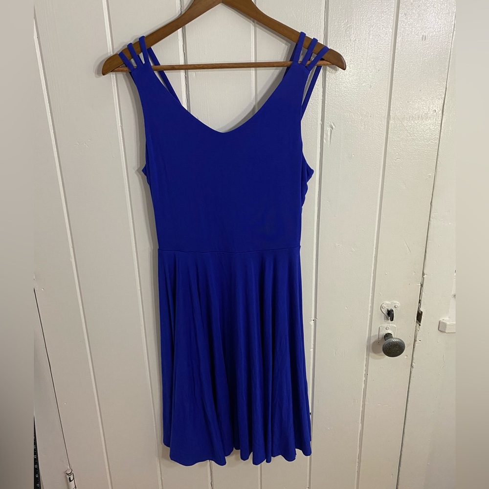 Coercion Triple Strap Royal Blue A-Line Dress Size Small